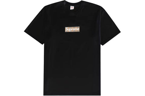 Supreme Burberry box logo black t-shirt