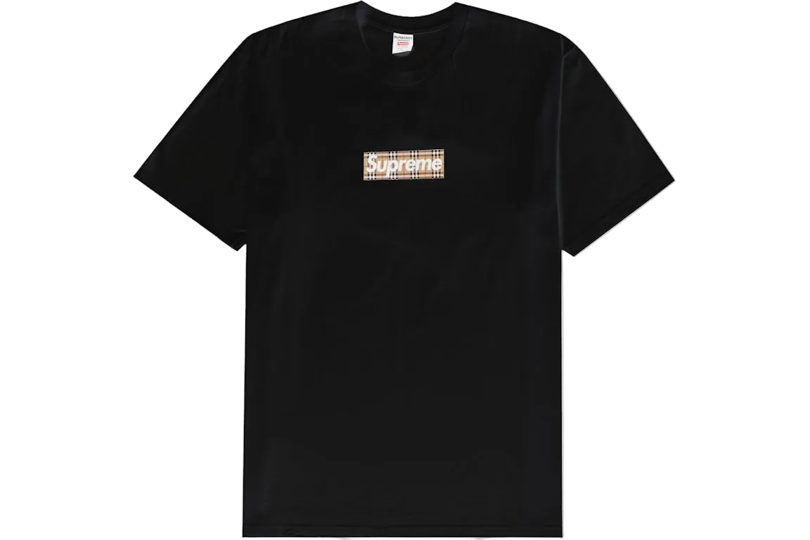 SUPREME BURBERRY BOX LOGO TEE BLACK