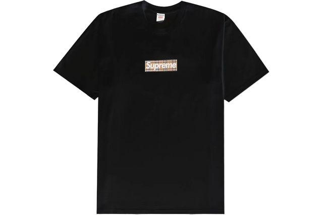 SUPREME BURBERRY BOX LOGO TEE BLACK