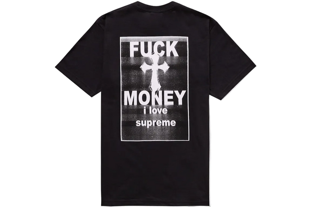 SUPREME FUCK MONEY TEE BLACK