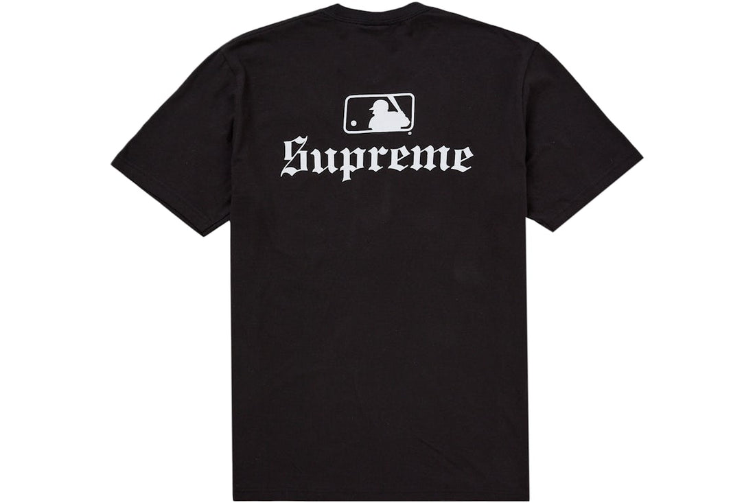 Supreme MLB Teams Sox Tee Black – Front View