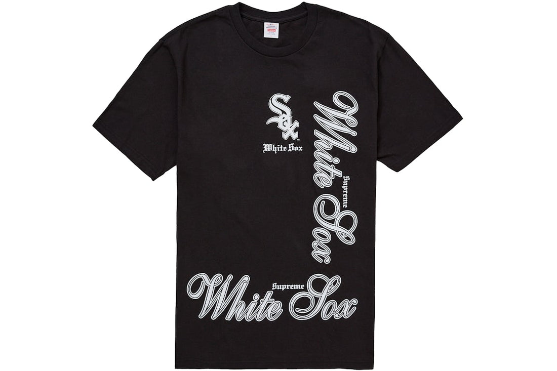 Supreme MLB Teams Sox Tee Black – Front View