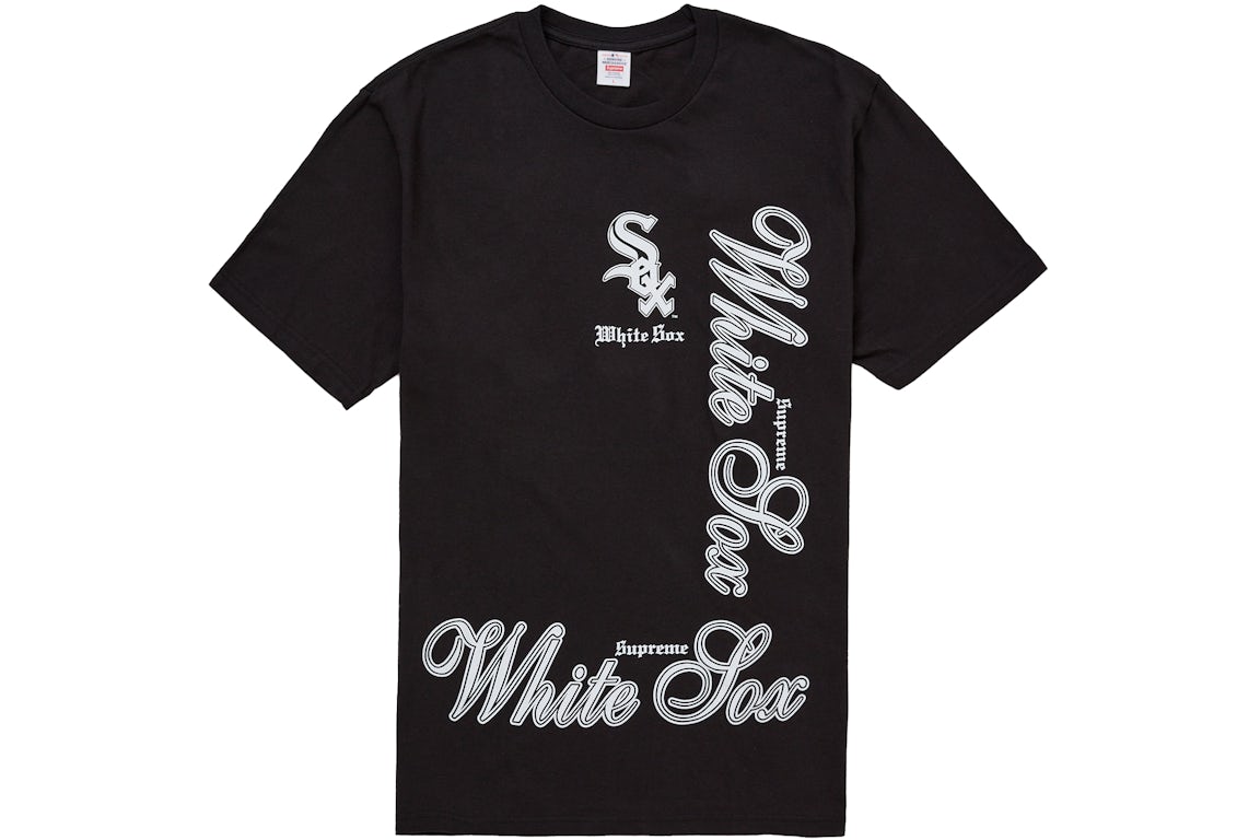 Supreme MLB Teams Sox Tee Black – Front View