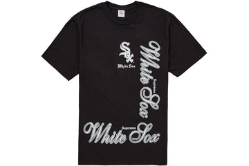 Supreme MLB Teams Sox Tee Black – Front View