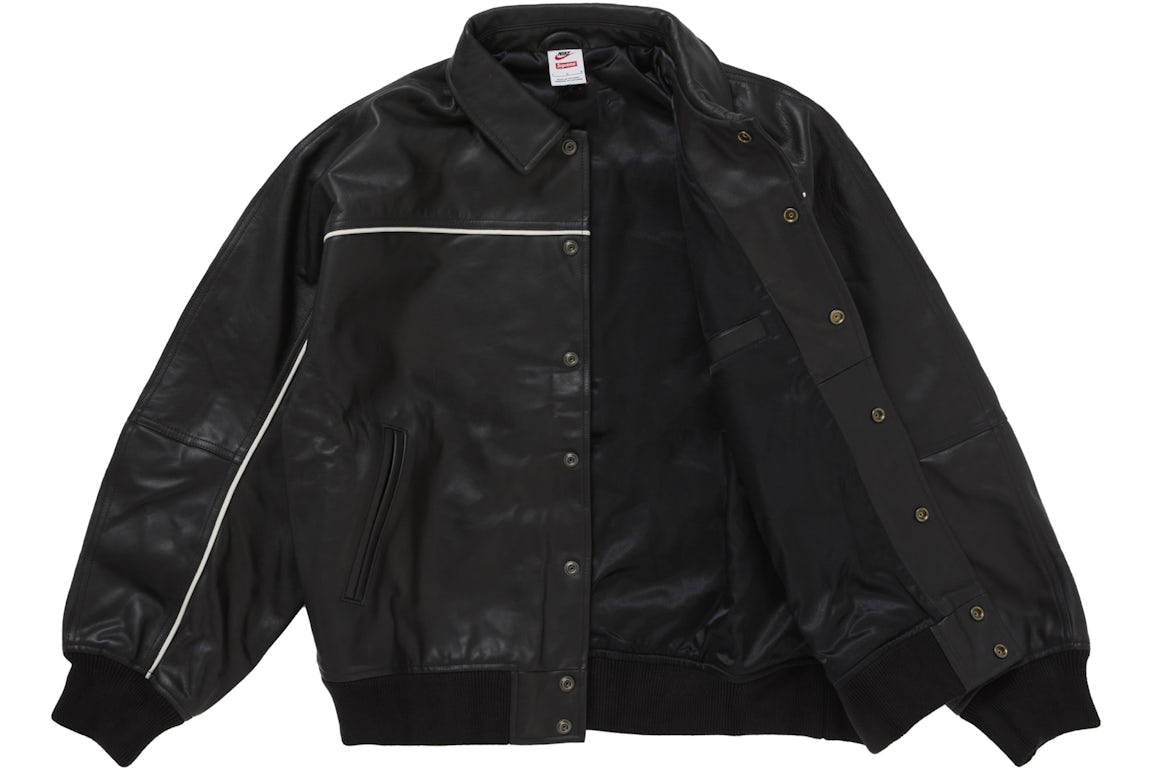 Supreme Nike leather varsity jacket collaboration