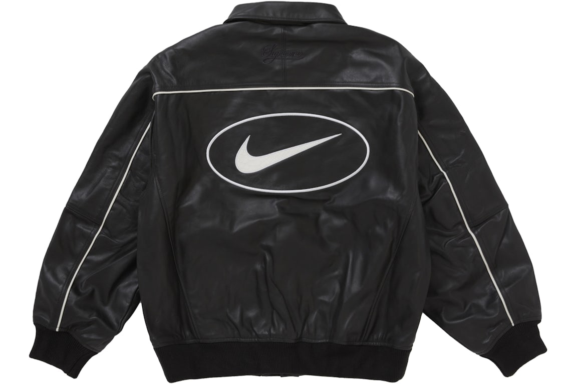 Nike Supreme ブラックレザージャケット M Supreme x Nike Leather Jacket | Collab – Free Society