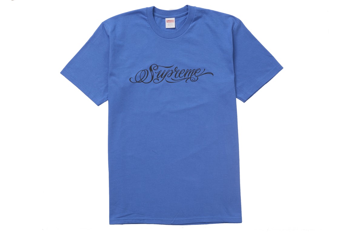 Supreme Script Blue FW24 t-shirt graphic tee front view