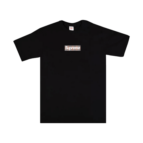 Supreme x Burberry Box Logo Black Tee