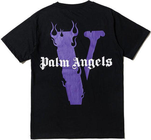 Vlone x Palm Angels Logo T-Shirt 'Black/Purple'