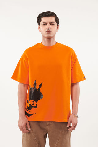 SKULL Orange Oversized T-shirt