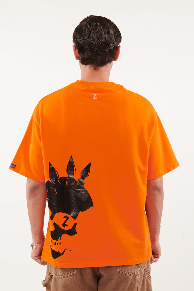 SKULL Orange Oversized T-shirt