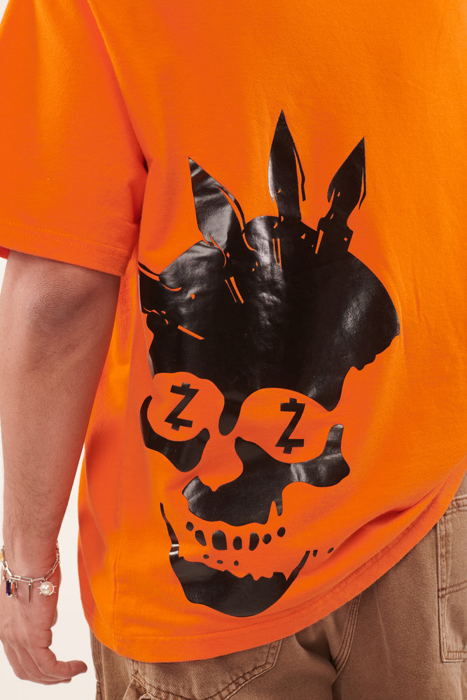 SKULL Orange Oversized T-shirt