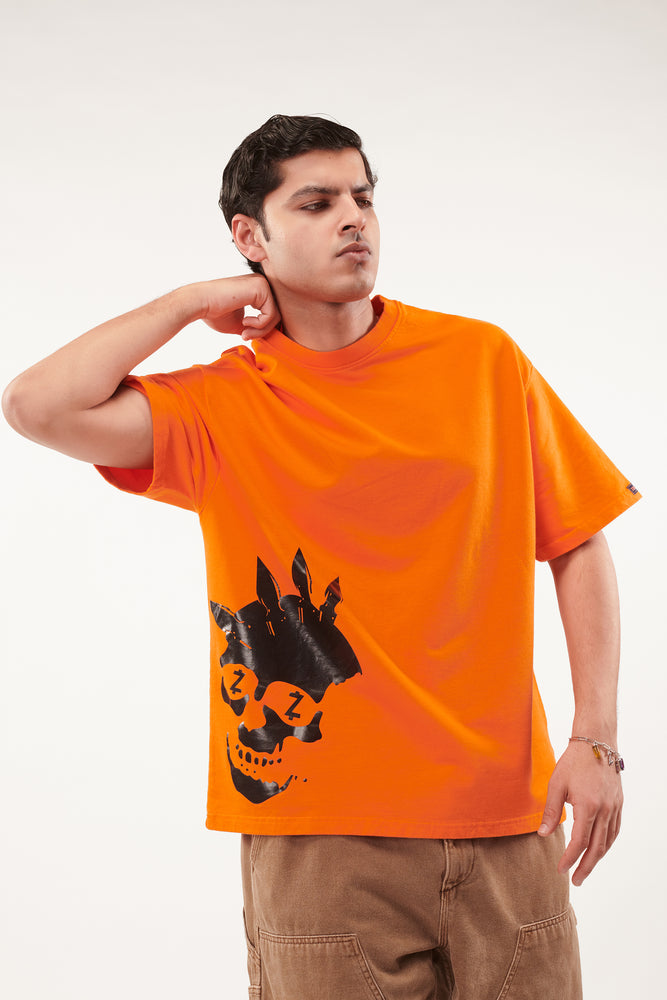 SKULL Orange Oversized T-shirt