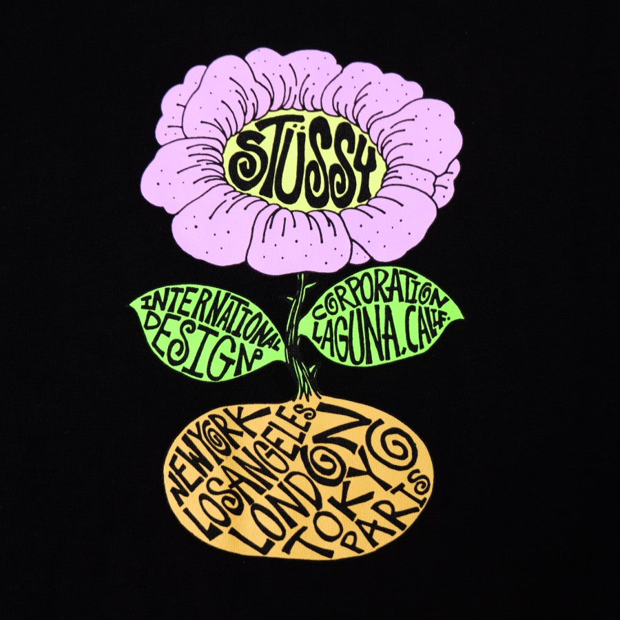 Stussy Flower Pattern Black T-shirt