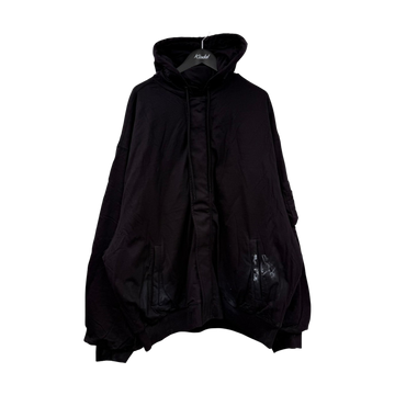 Balenciaga Painted Hooded Bomber Jacket Dark Navy