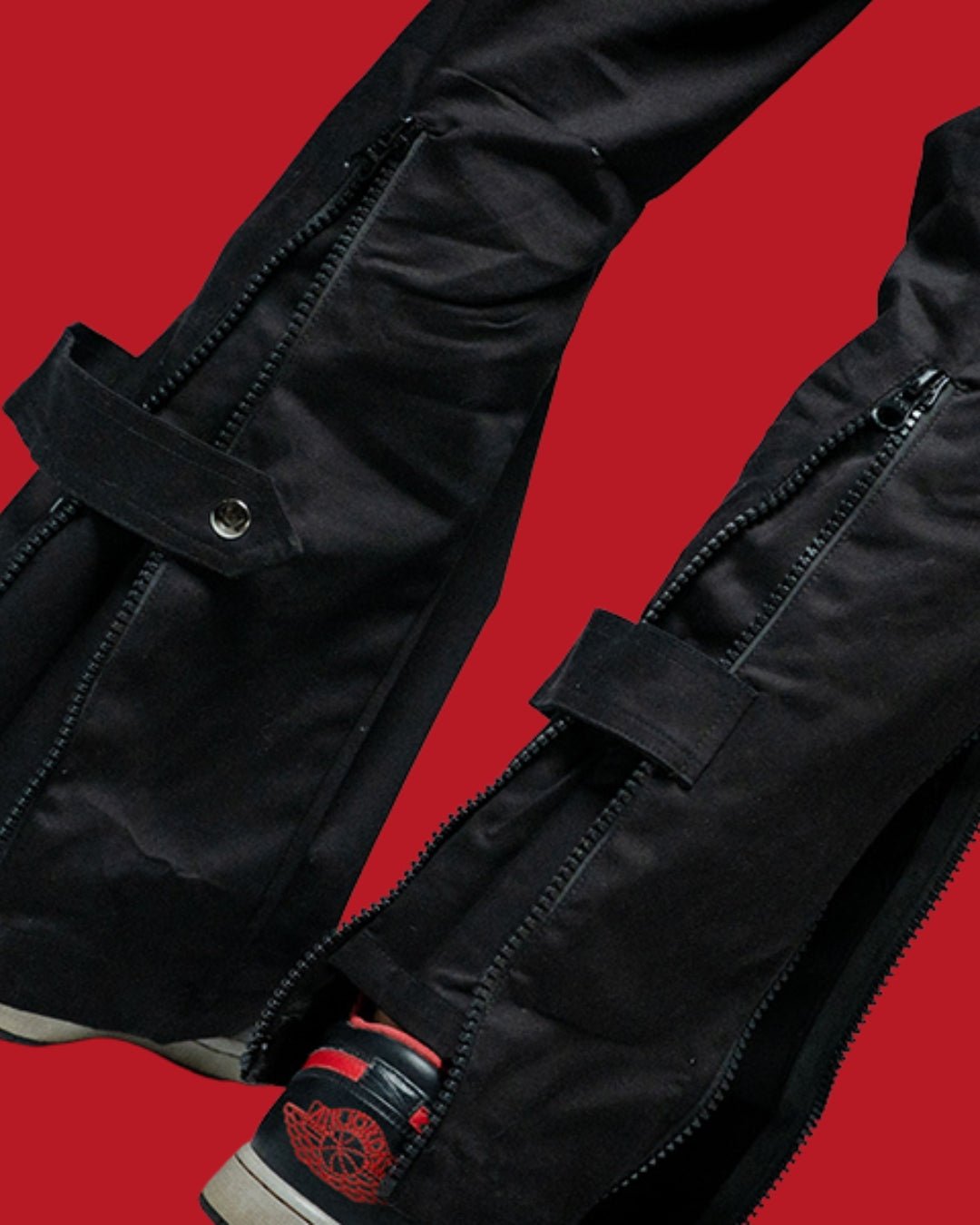 Black Baggy Zipper Pants