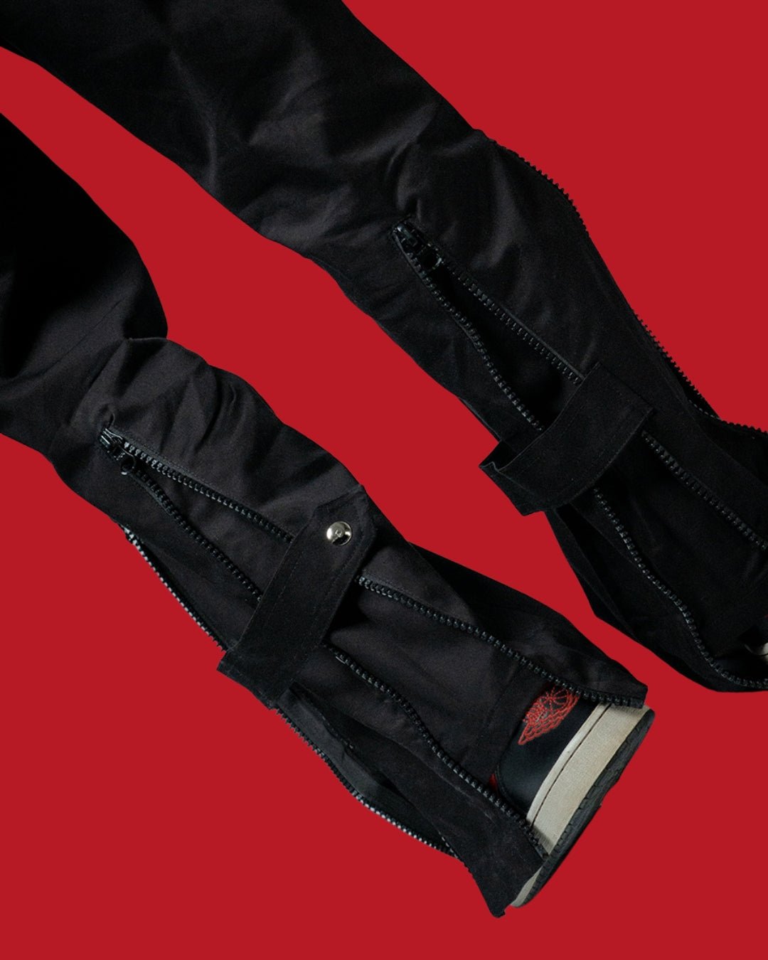 Black Baggy Zipper Pants