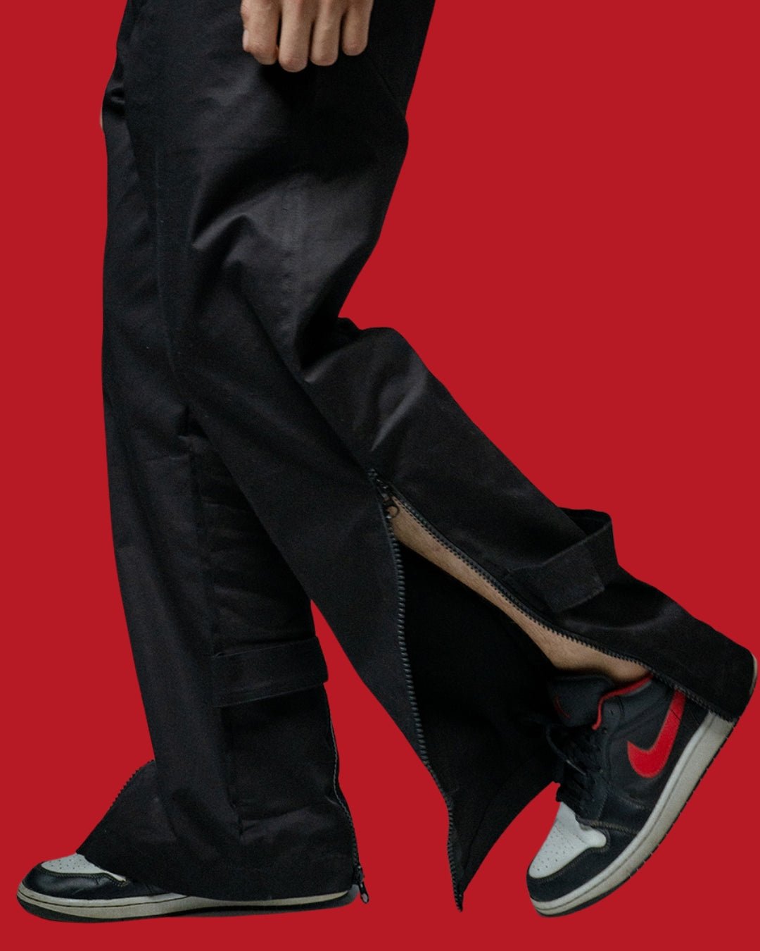 Black Baggy Zipper Pants