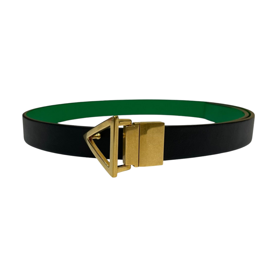 Bottega Veneta Triangle Buckle Narrow Belt Black - Pre-owned