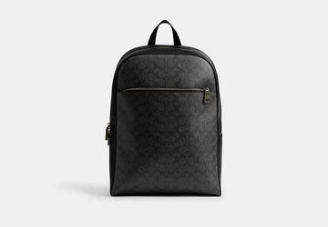 Coach Owen Backpack In Signature Canvas Black - Front View | Authentic Coach Luxury Accessories