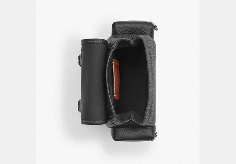 Coach Sprint Sling Pack Pebbled Leather Black - Front View | Authentic Coach Luxury Accessories