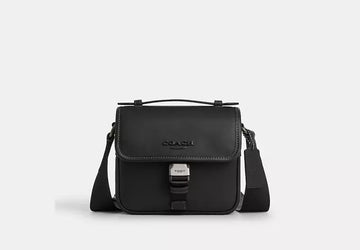 Coach Racer Crossbody Bag Black - Front View | Authentic Coach Luxury Accessories