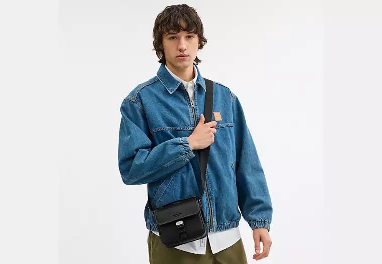 Coach Racer Crossbody Bag Black - Front View | Authentic Coach Luxury Accessories