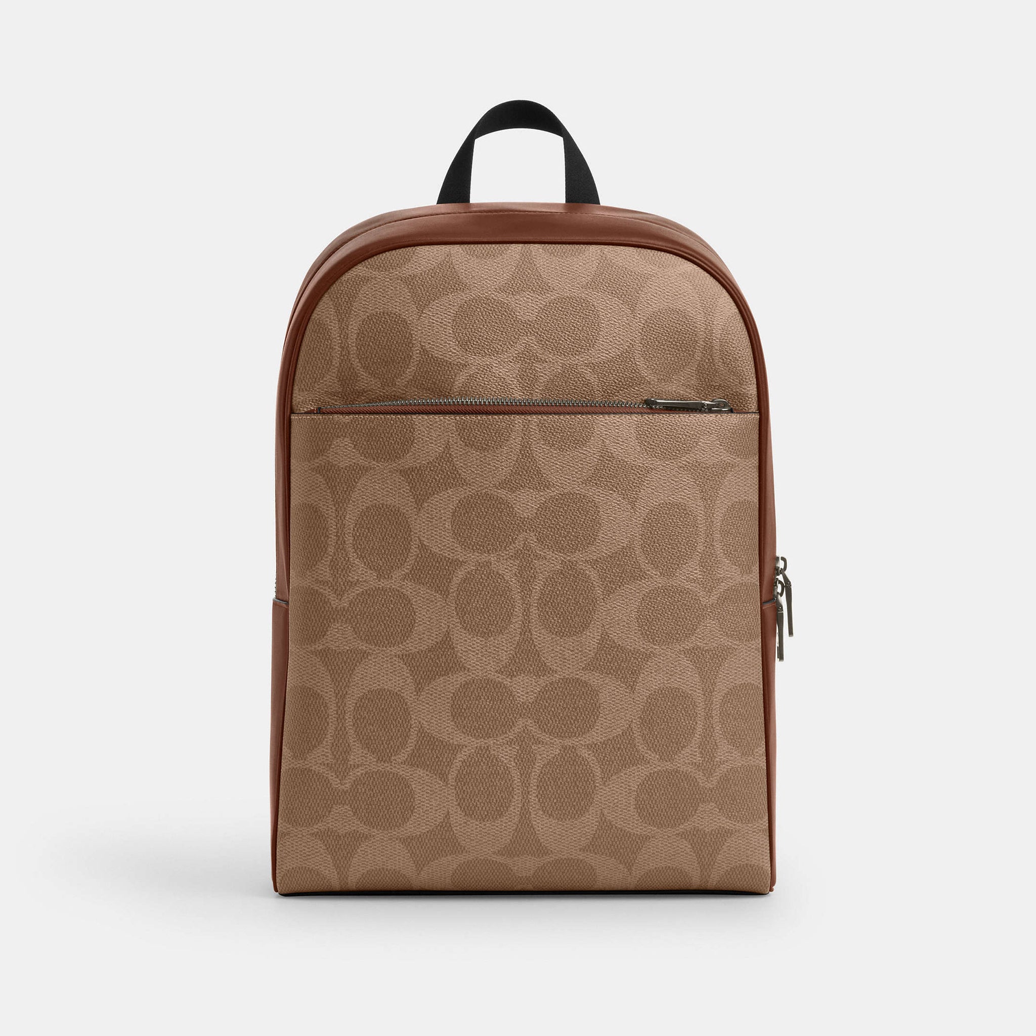 Coach Owen Backpack In Signature Canvas Vintage Brown - Front View | Authentic Coach Luxury Accessories