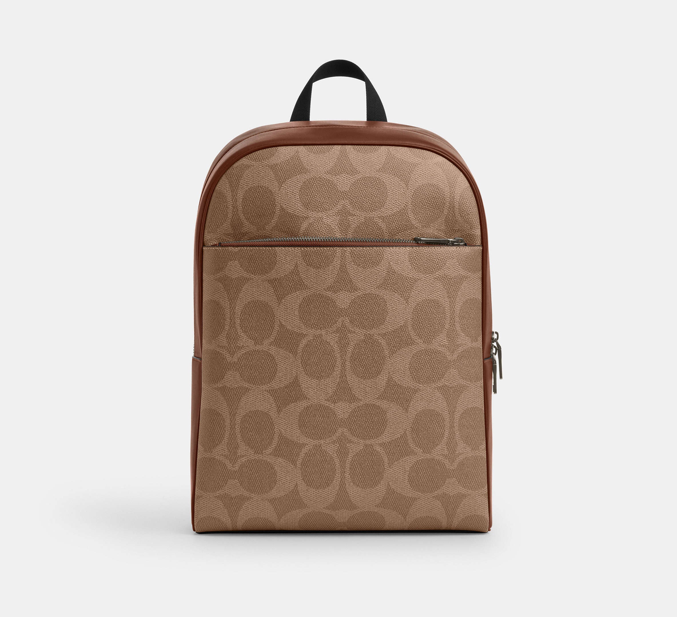 Coach Owen Backpack In Signature Canvas Vintage Brown - Front View | Authentic Coach Luxury Accessories