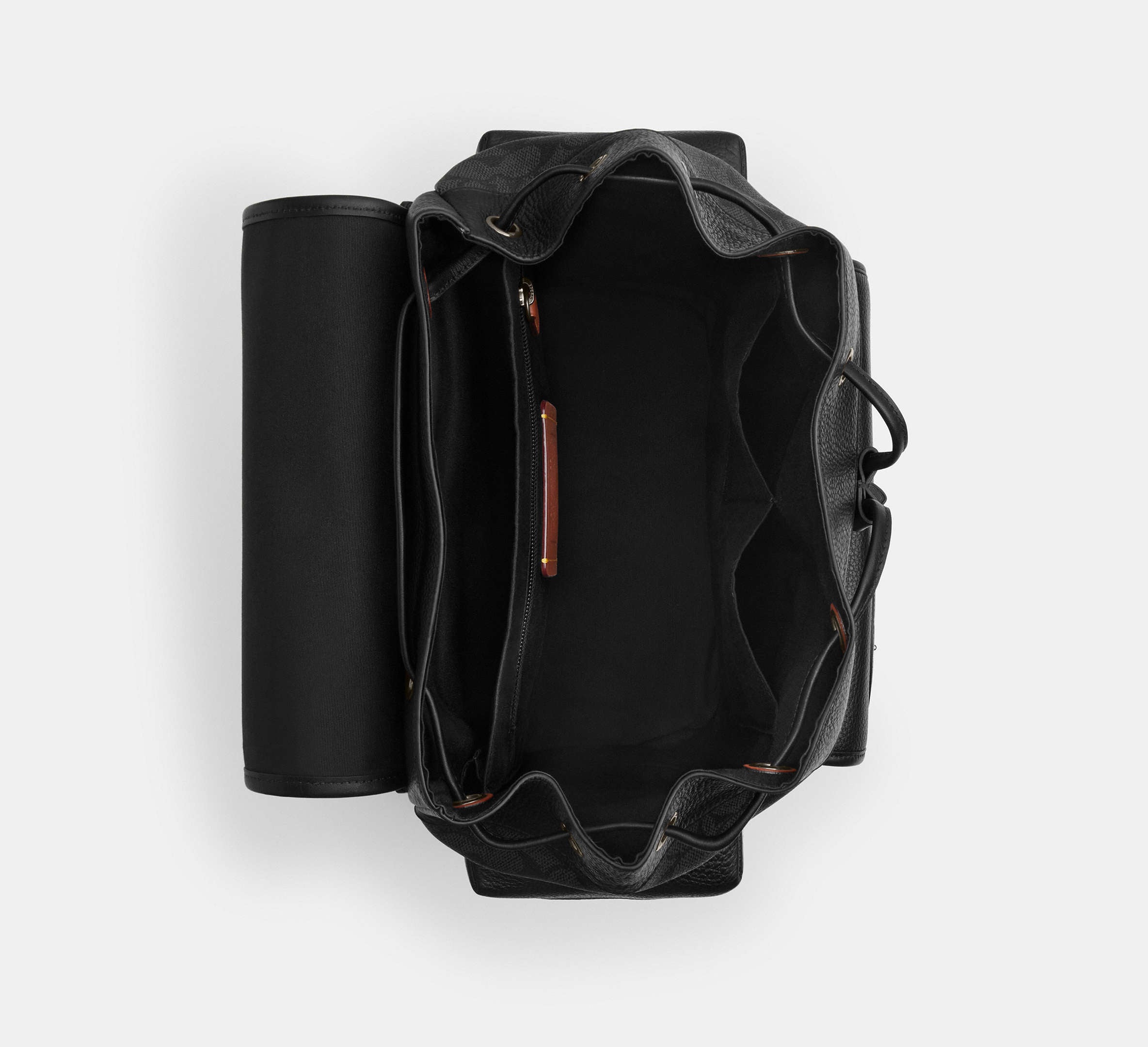 Coach Sprint Backpack In Signature Canvas With Patches Charcoal - Front View | Authentic Coach Luxury Accessories