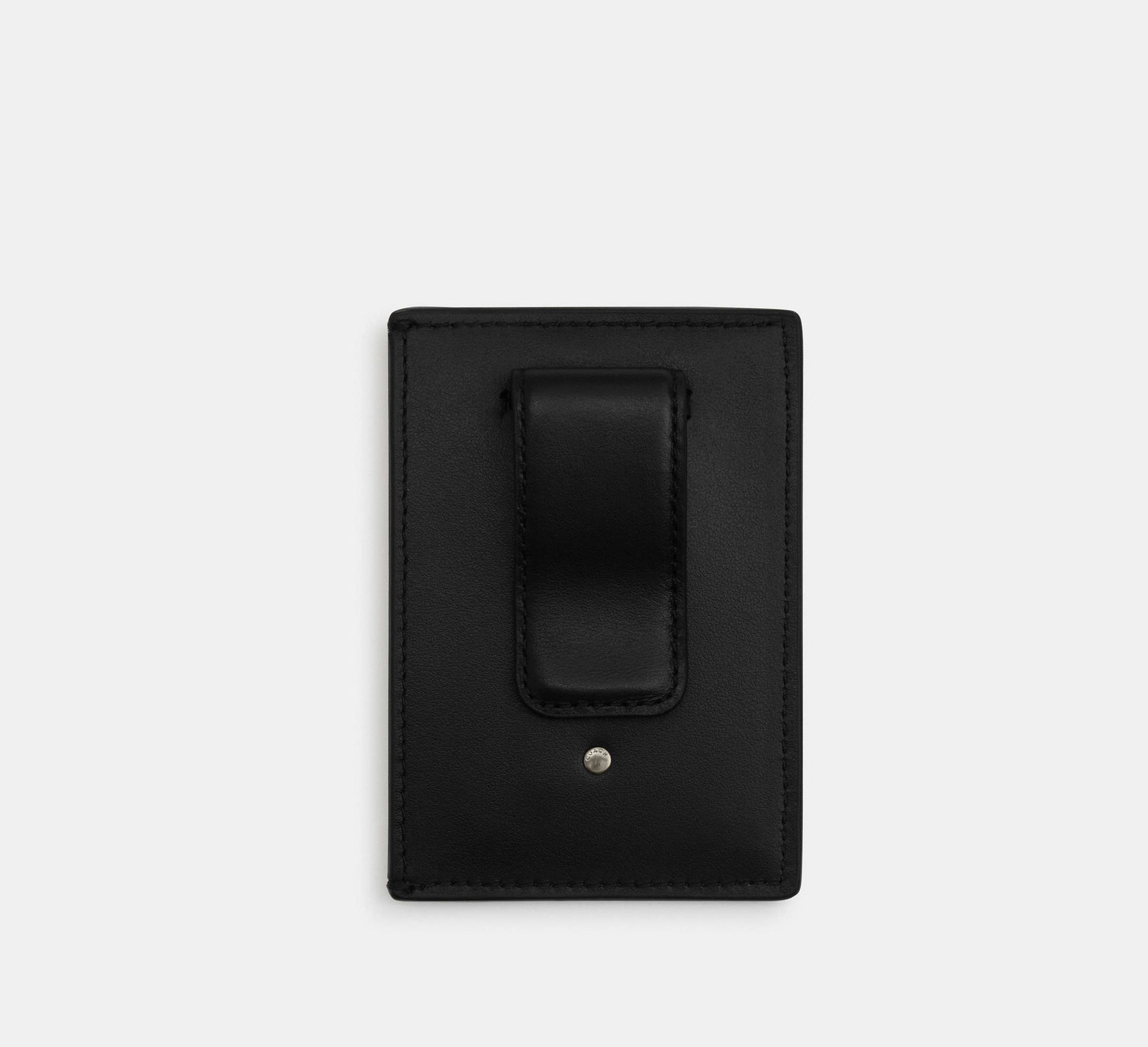 Coach Card Case with Money Clip in Signature Canvas in Gunmetal/Charcoal/Black - Alternate View