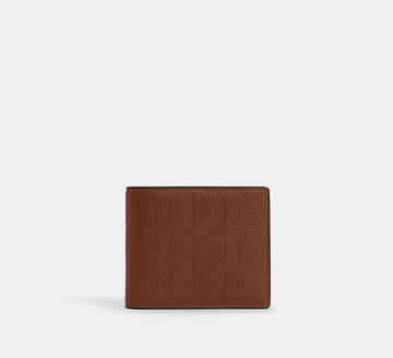 Coach 3-In-1 Wallet in Signature Leather in Pebbled Vintage Brown - Front View