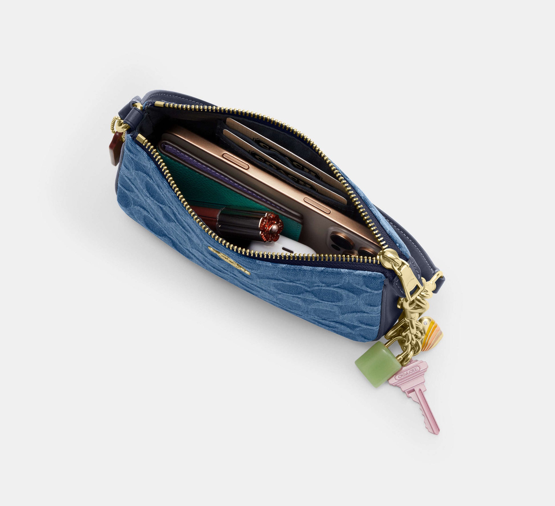 Coach Nolita 19 in Signature Denim in Gold/Indigo - Lifestyle