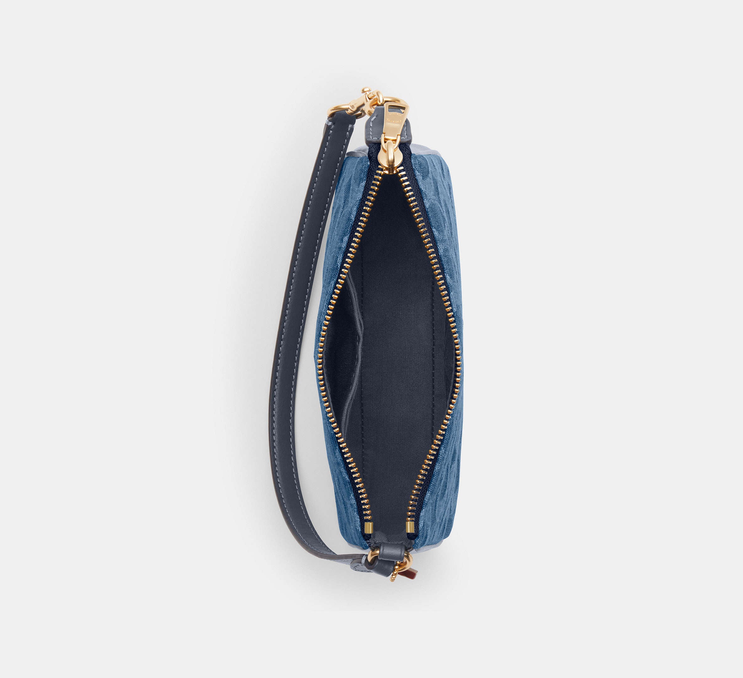 Coach Nolita 19 in Signature Denim in Gold/Indigo - Back View