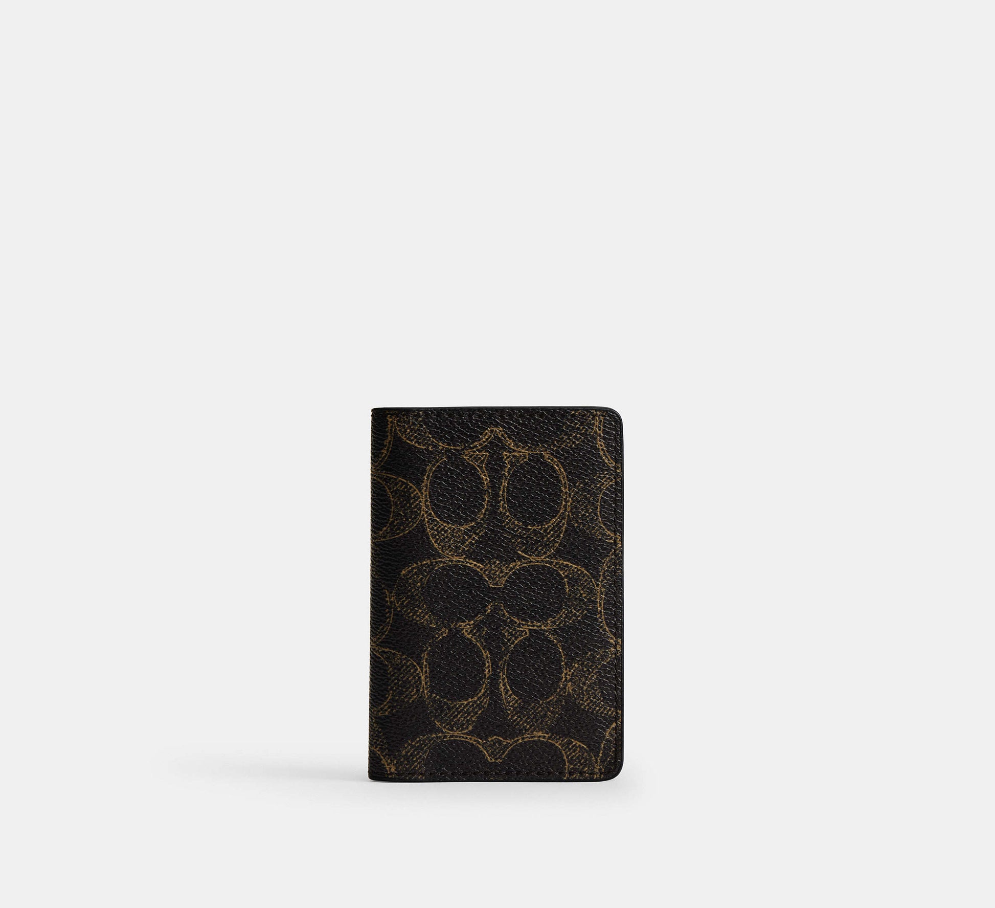 Coach ID Card Wallet in Loved Signature Canvas in Brown - Front View