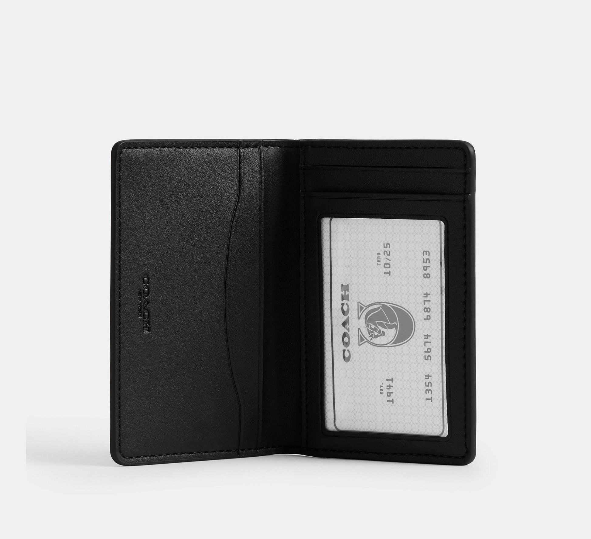 Coach ID Card Wallet in Loved Signature Canvas in Brown - Back View