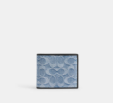 Coach 3-In-1 Wallet in Loved Signature Denim in Light Indigo - Front View