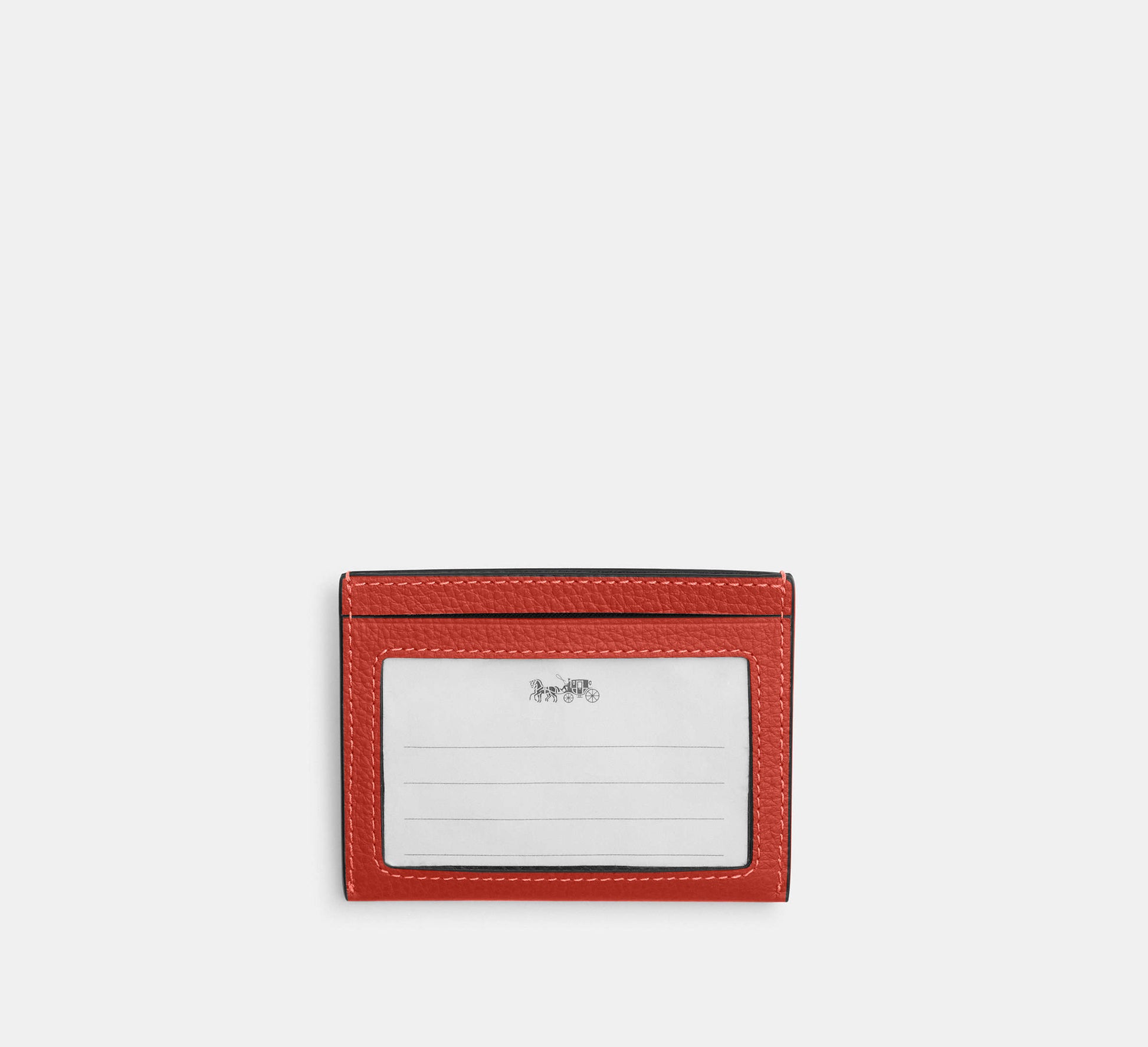 Coach Slim Id Card Case Mango in red - Front View | Authentic Coach Luxury Accessories