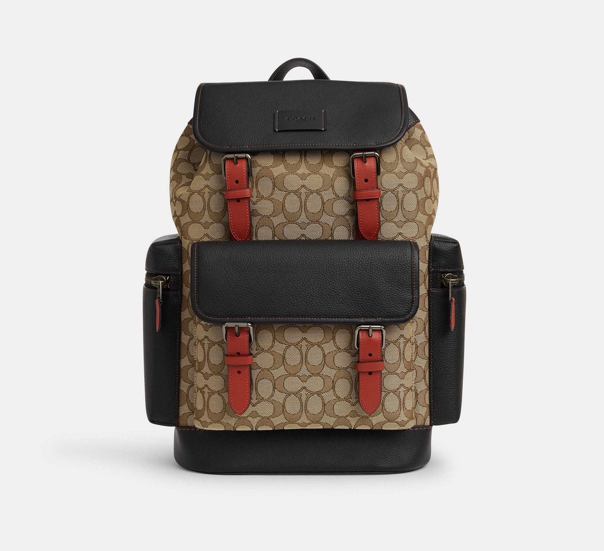 Coach Sprint Backpack In Signature Jacquard Khaki/Black Luxury