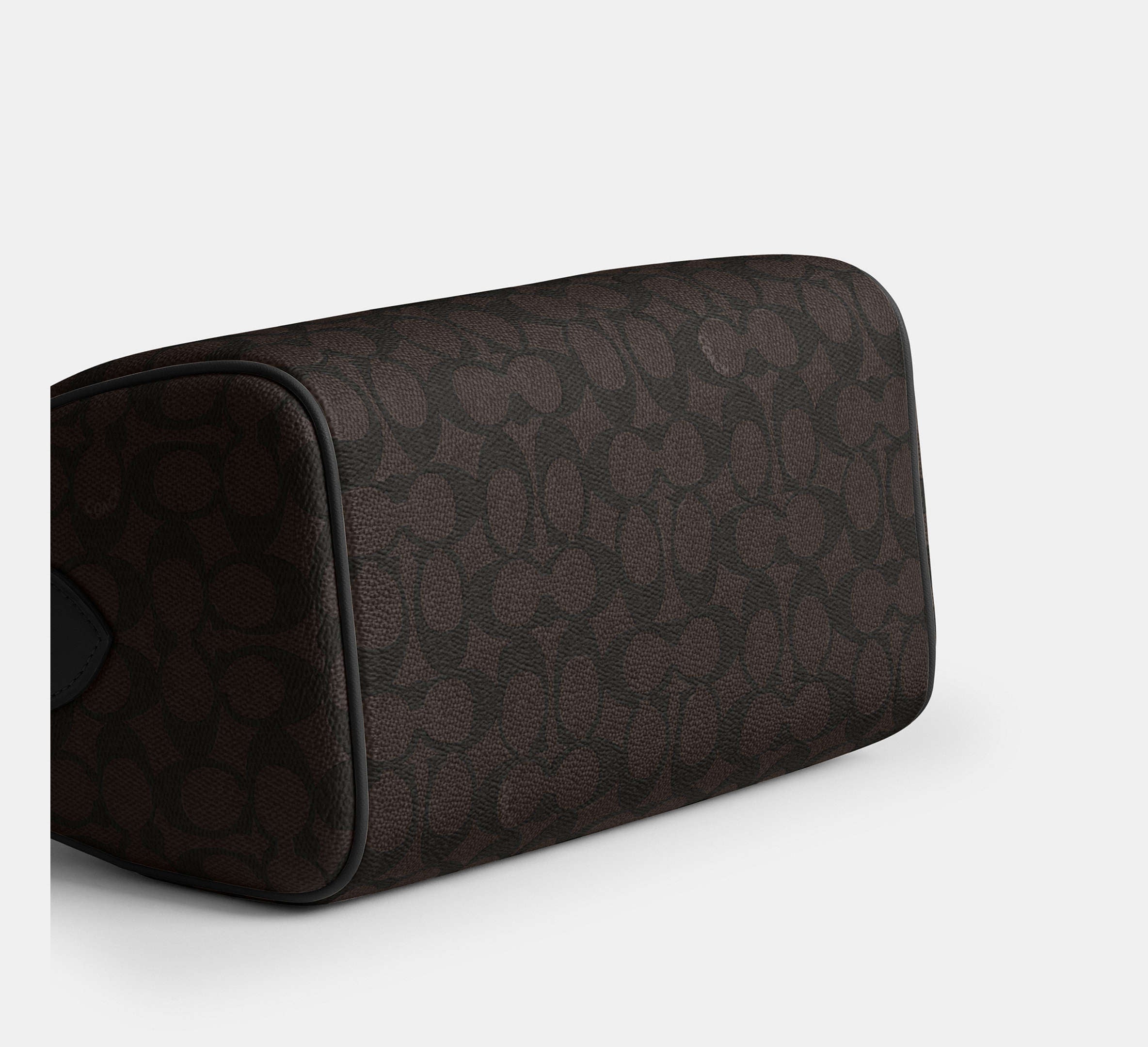 Coach Rowan Satchel Bag in Signature Canvas in Gold/Walnut/Black - Detail View