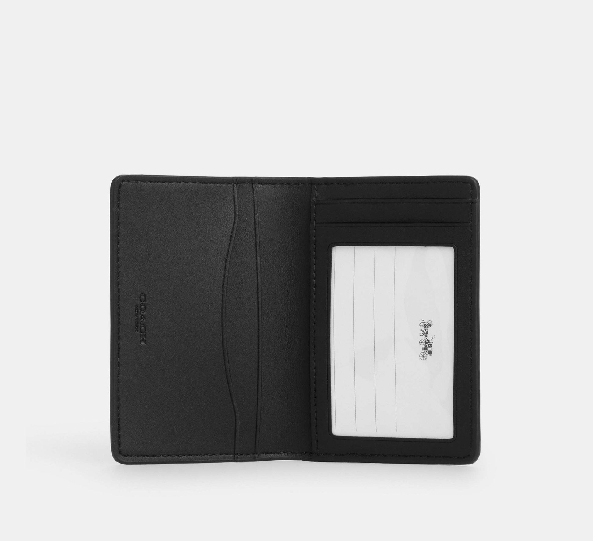 Coach ID Wallet in Signature Canvas in Tan & Black - Back View