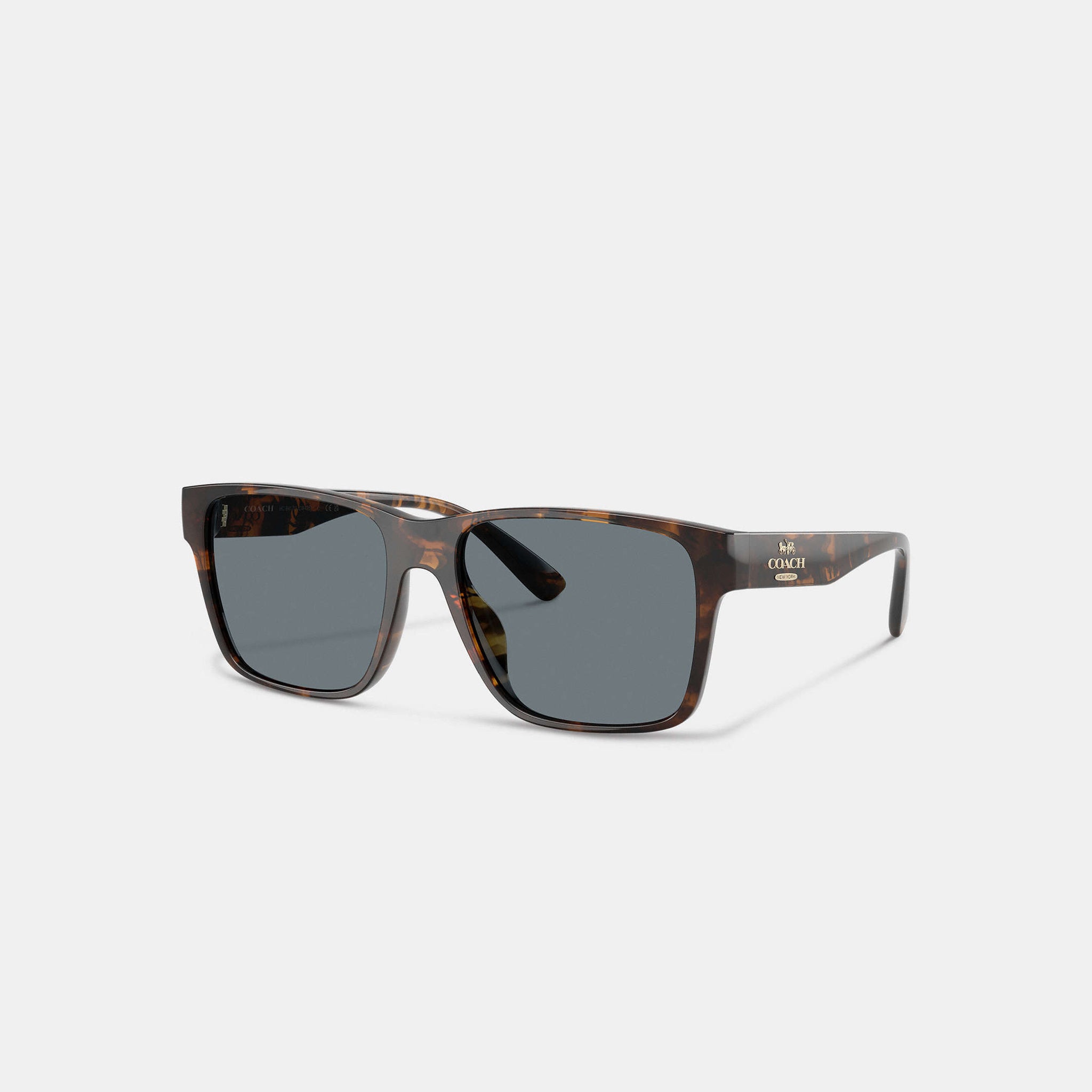 Coach Square Sunglasses Dark Tortoise in animal - Front View | Authentic Coach Luxury Accessories