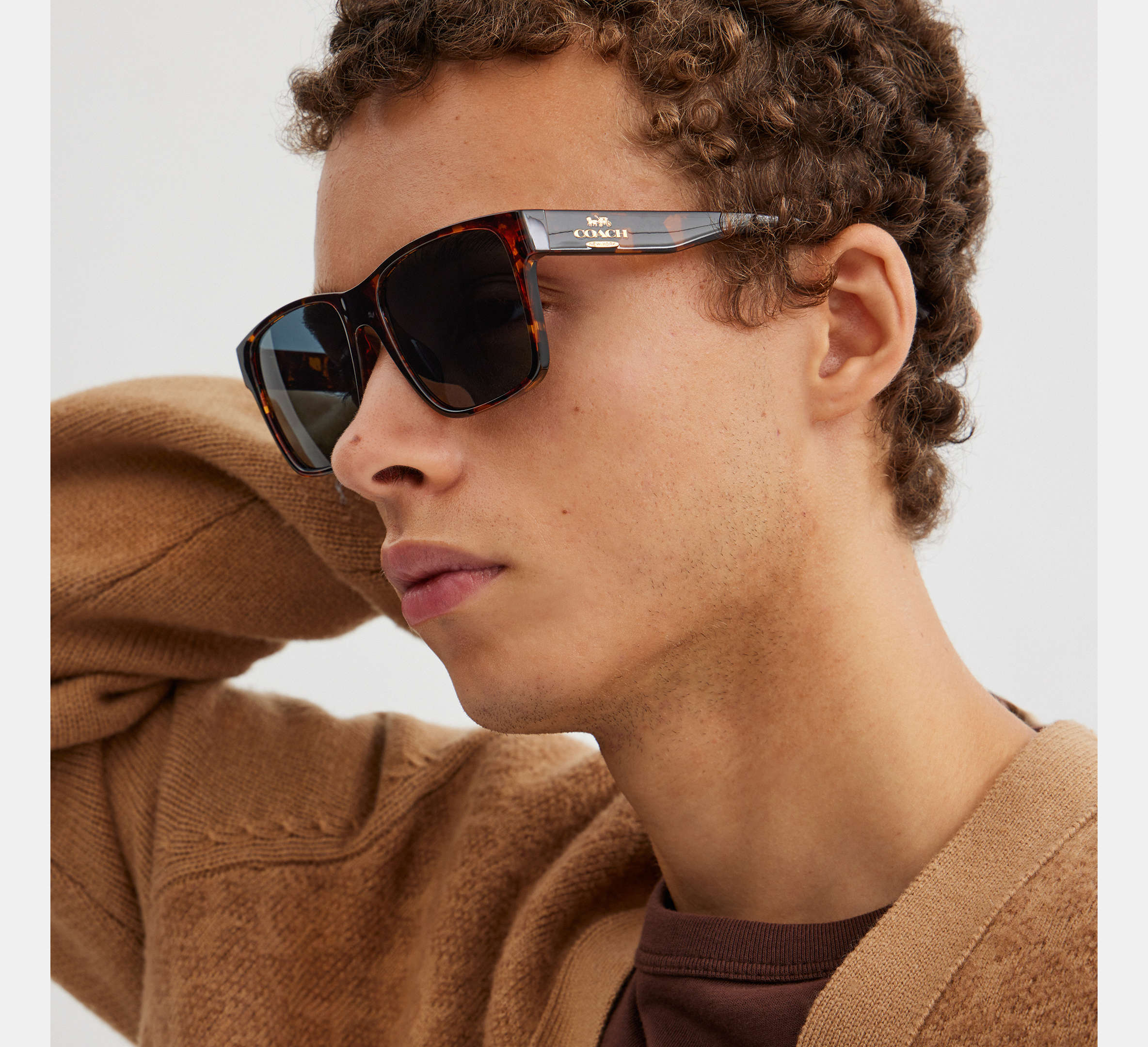 Coach Square Sunglasses Black - Front View | Authentic Coach Luxury Accessories