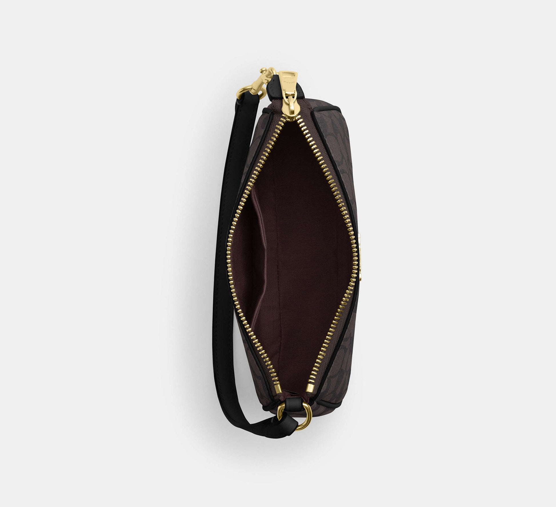 Coach Nolita 19 in Signature Canvas in Gold/Walnut/Black - Back View