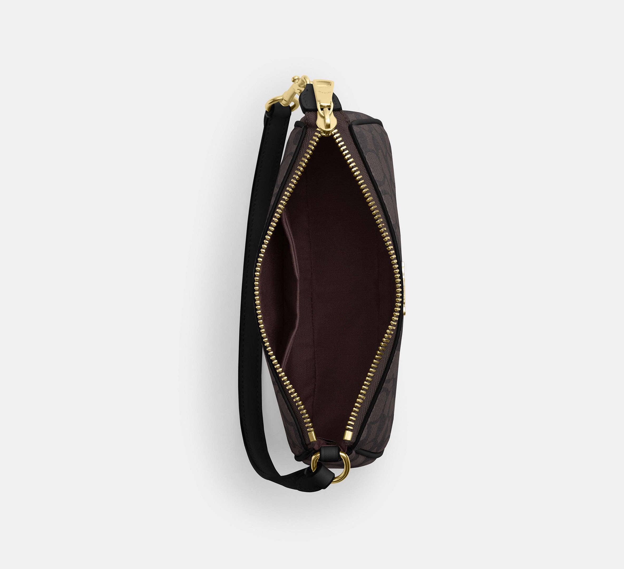 Coach Nolita 19 in Signature Canvas in Gold/Walnut/Black - Back View