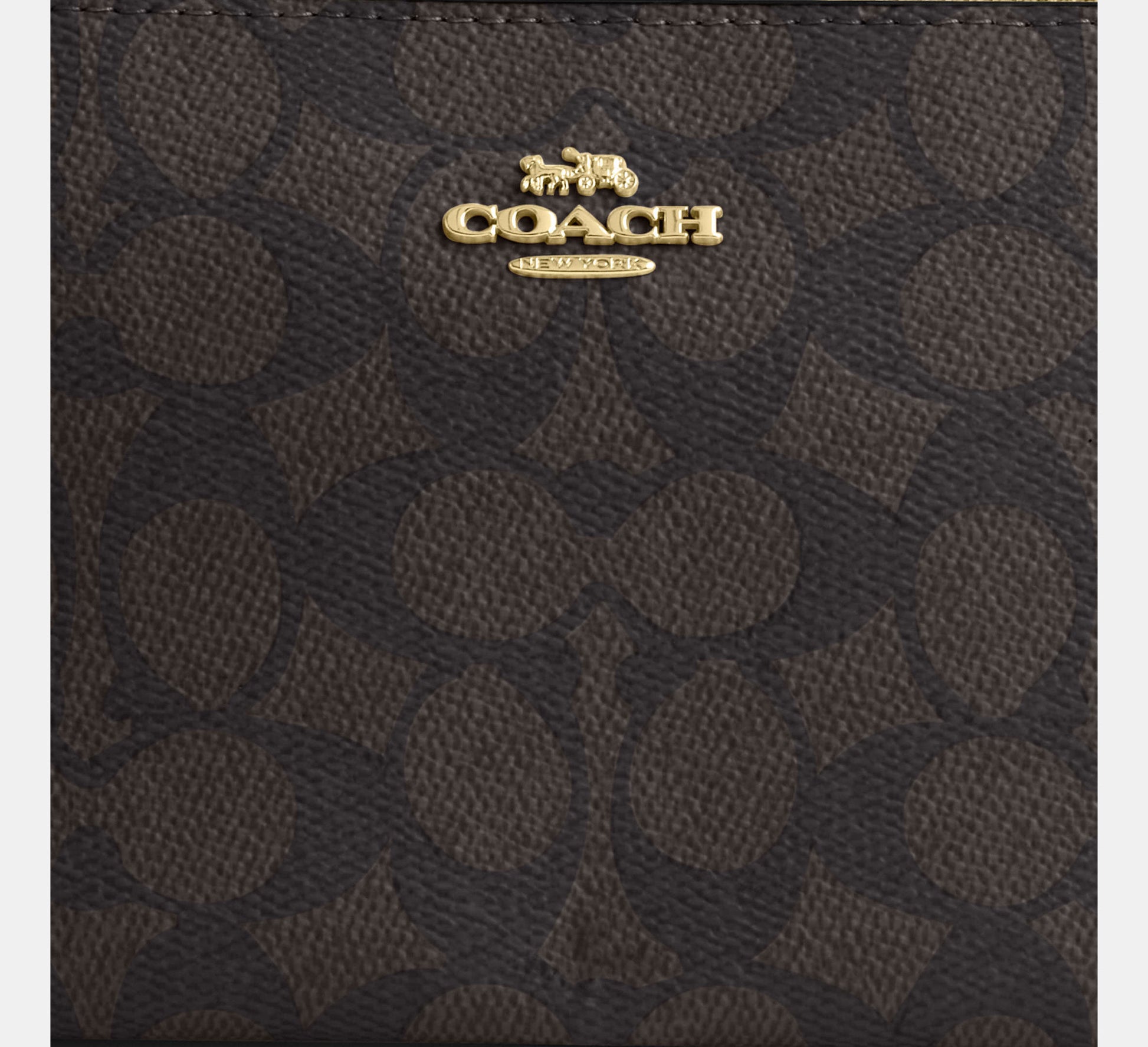 Coach Nolita 19 in Signature Canvas in Gold/Walnut/Black - Interior Open View