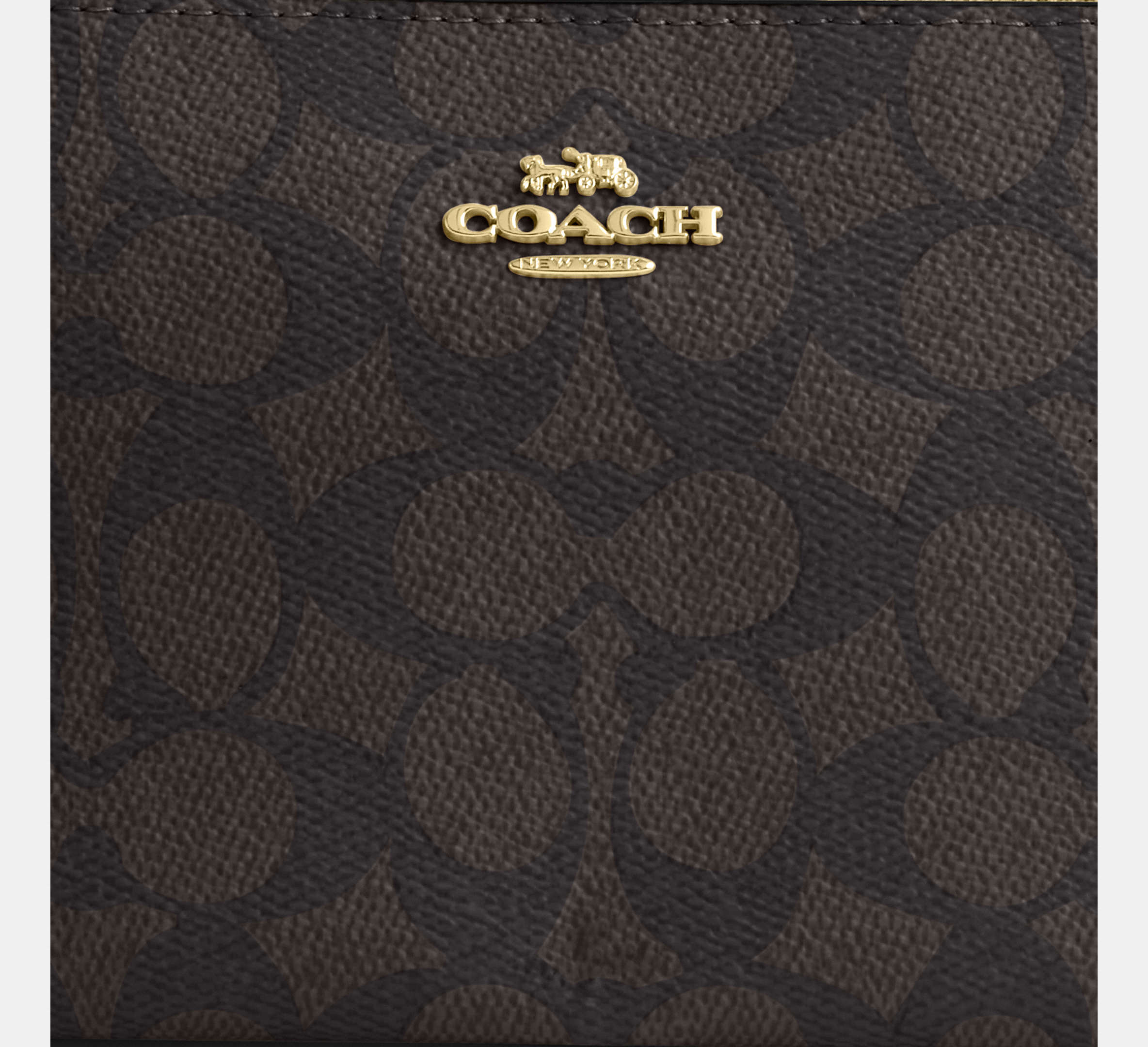 Coach Nolita 19 in Signature Canvas in Gold/Walnut/Black - Interior Open View