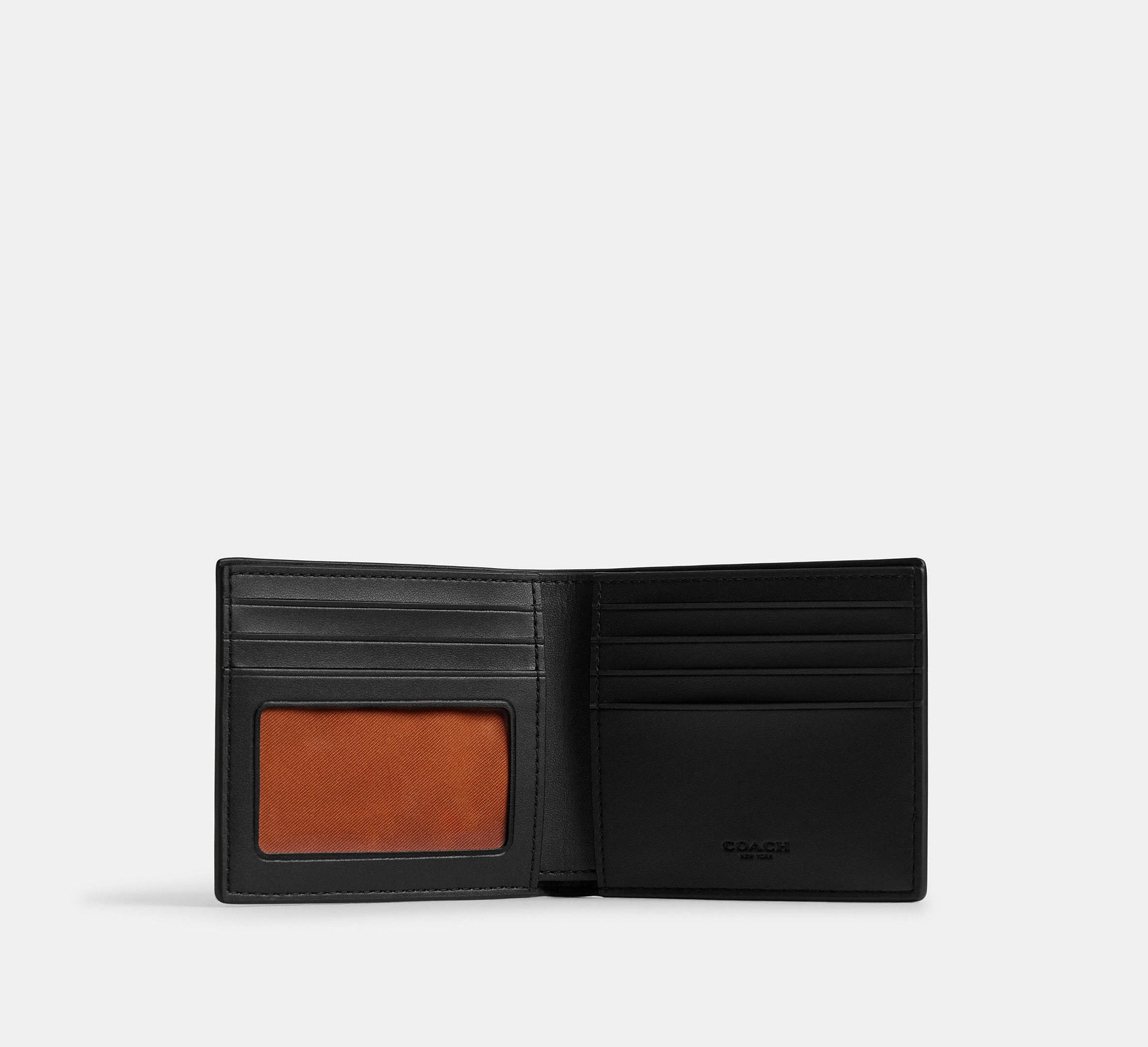 Coach ID Billfold Wallet in Signature Canvas in Gunmetal/Tan/Black - Back View