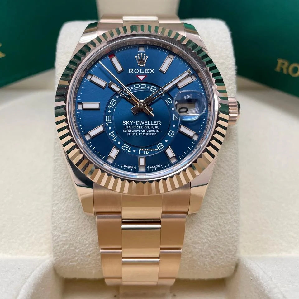 Rolex Sky-Dweller -  336935 Blue Dial 18k Rose Gold 42mm Oyster Bracelet