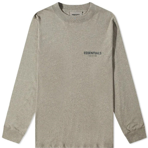 essentials heather oatmeal l/s tee reflective